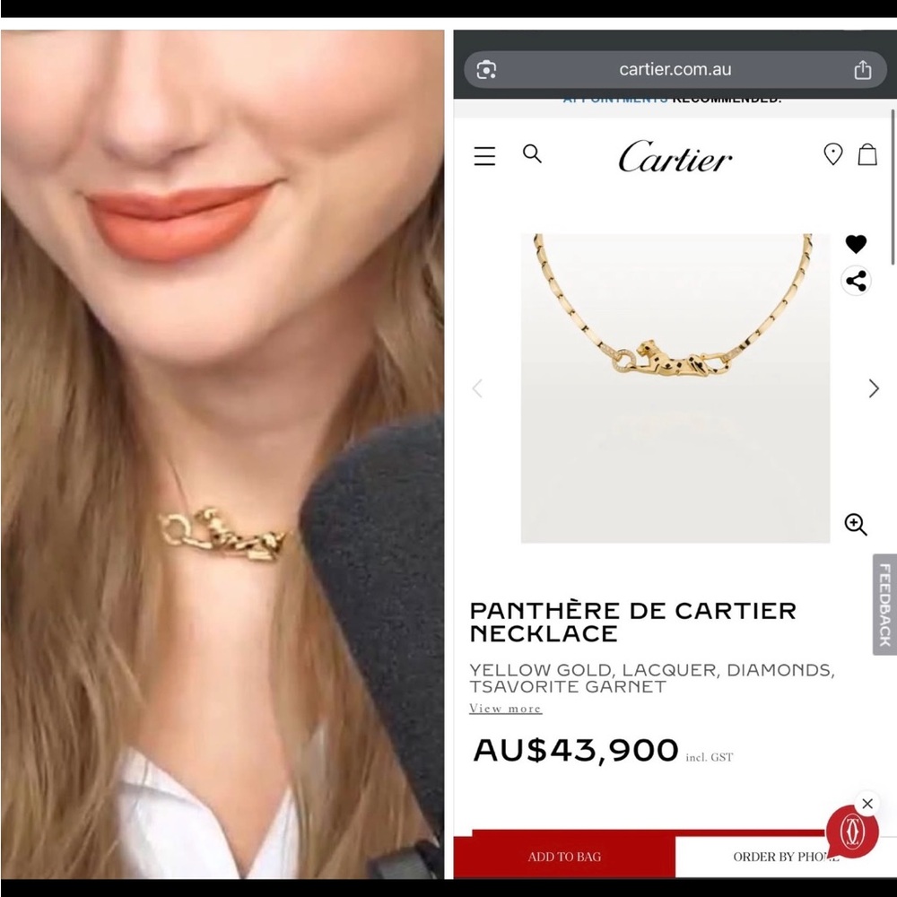 Cartier Panthère Necklace in Gold and Black